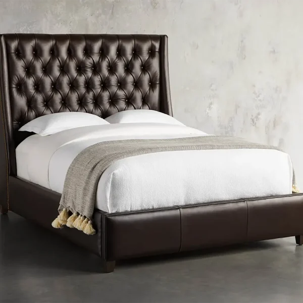 Devereaux Leather Tufted Bed