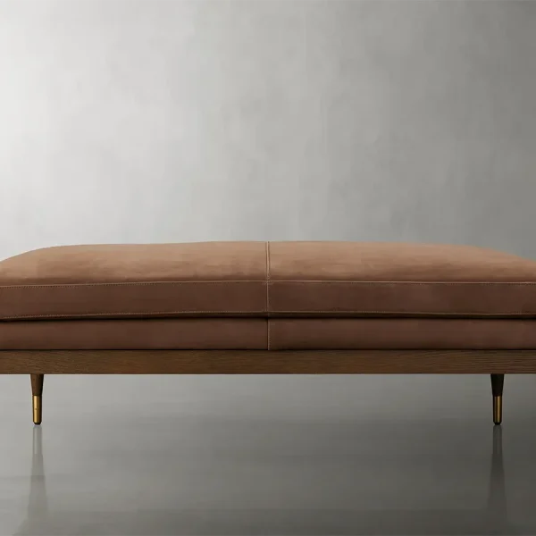 Fisher Nubuck Leather Ottoman