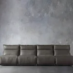 Rowland Leather Four-Piece Armless Motion Modular Sofa