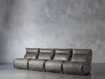 Rowland Leather Four-Piece Armless Motion Modular Sofa - Image 2