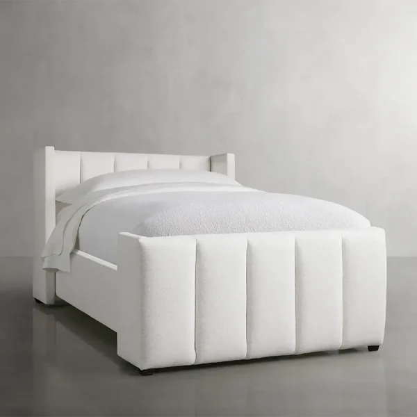 Wyller Channel-Stitched Twin Bed with High Footboard