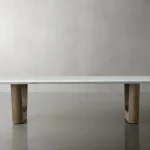 Saint Germain 72" Coffee Table with Rennes Base and Carrara Top