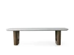 Saint Germain 72" Coffee Table with Rennes Base and Carrara Top - Image 6
