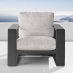 Canyon Outdoor Aluminum Lounge Chair in Shardai Zinc