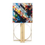 Pixel Bar Cabinet Polished Brass Base