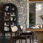 Hattie Wright Mediterranean Glass Door Display Cabinets Wood Living Dining Room Tall Cabinets - Image 2