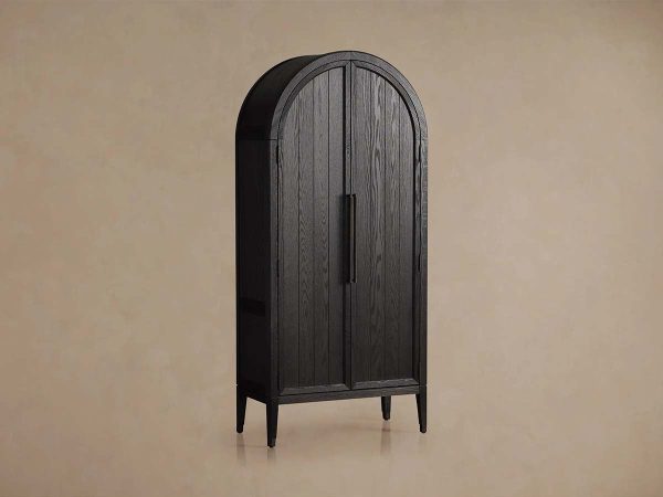 Hattie Oak Storage Cabinet Living Room Wood Tall Display Cabinet Bookcase - Image 8