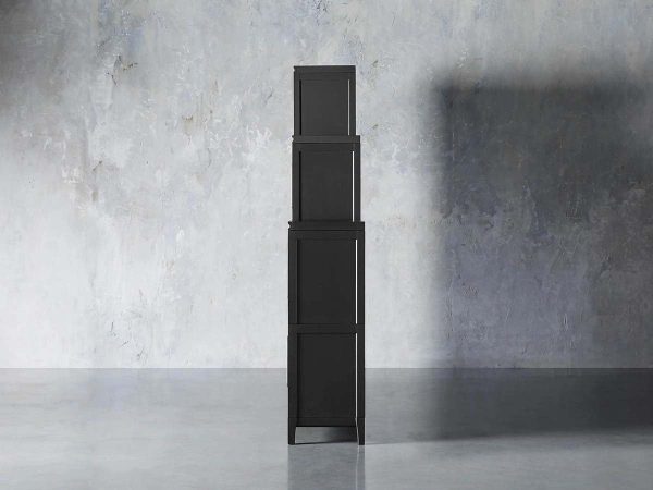Rowan Modular Wall Unit Storage Tall Display Cabinet Wood Bookcase with Glass Door - Image 4