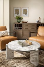 Lonelle Solid Natural Stone Coffee Table Modern Cocktail Table Living Room Center Tea Table - Image 2
