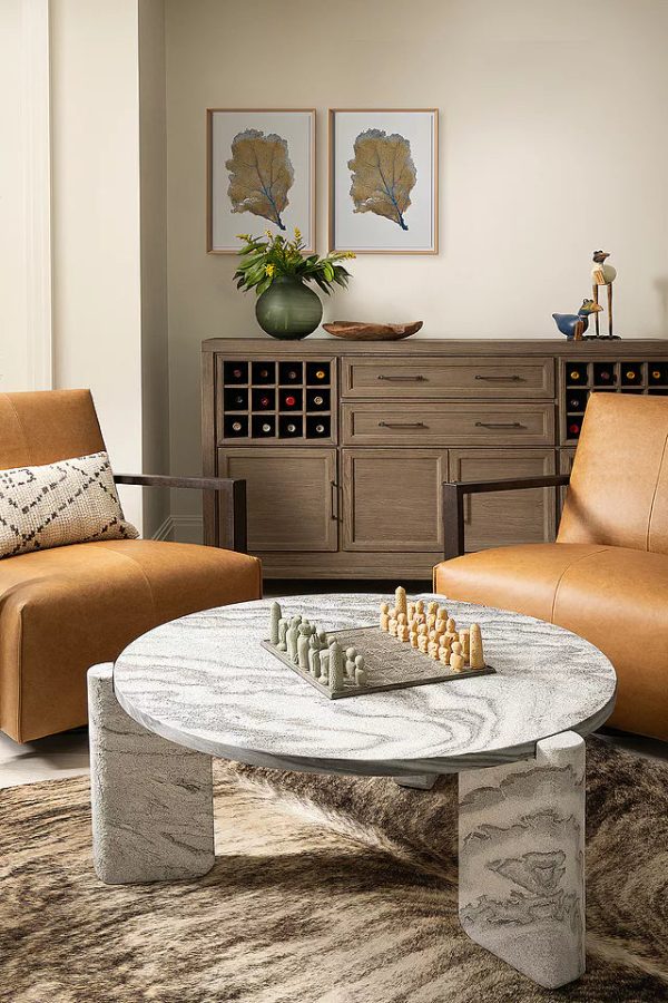 Lonelle Solid Natural Stone Coffee Table Modern Cocktail Table Living Room Center Tea Table - Image 2
