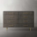 Finnley Wood Eight-Drawer Dresser with Marble or Bluestone Top Rural Chest Of 8 Drawers Cabinet - Image 7