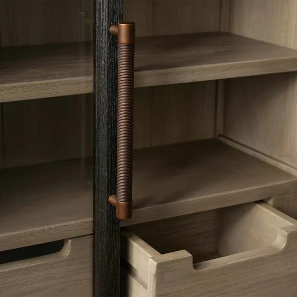 Hattie Medi Century  Style Wall Mounted Storage Cabinet Wood Arched Drawers Cabinet - Image 3