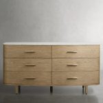 Danny Wood Six-Drawer Dresser with Marble Top Chest Of 6 Drawers Storage Cabinet - Image 7