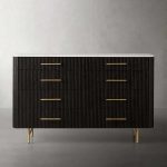 Finnley Wood Eight-Drawer Dresser with Marble or Bluestone Top Rural Chest Of 8 Drawers Cabinet - Image 4