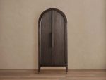 Hattie Oak Storage Cabinet Living Room Wood Tall Display Cabinet Bookcase - Image 5