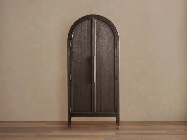 Hattie Oak Storage Cabinet Living Room Wood Tall Display Cabinet Bookcase - Image 5
