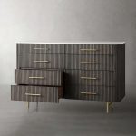 Finnley Wood Eight-Drawer Dresser with Marble or Bluestone Top Rural Chest Of 8 Drawers Cabinet - Image 11