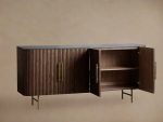 Finnley Wood Sideboard Marble Countertop Buffet Storage Cabinet Rural Entryways Cabinet - Image 12