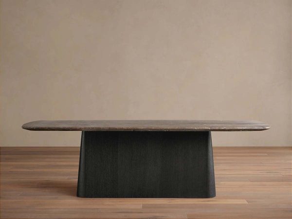 Saint Germain Stone Dining Table with Natural Stone Marble Wood Toulouse Base - Image 12