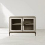 Malone Wood Sideboard Buffet Storage Cabinet With Two-Door Glass - Image 5