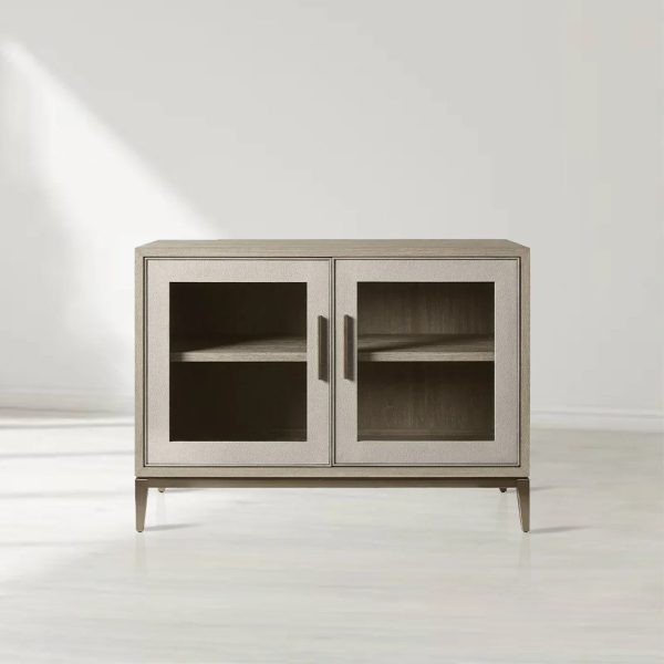 Malone Wood Sideboard Buffet Storage Cabinet With Two-Door Glass - Image 5