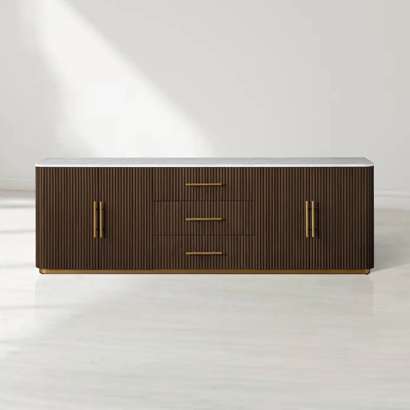 1600x1600_20250820_22_1_cc76b659-ba5a-486f-a750-4f656a3b33c7.jpg Finnley Plinth Sideboard with Carrara Marble Top Buffet Cabinet - Image 1