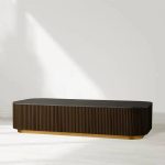 Finnley Solid Wood Coffee Table Stone Top Sofa Center Tea Table - Image 15