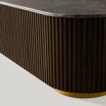 Finnley Solid Wood Coffee Table Stone Top Sofa Center Tea Table - Image 16