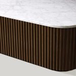 Finnley Solid Wood Coffee Table Stone Top Sofa Center Tea Table - Image 18