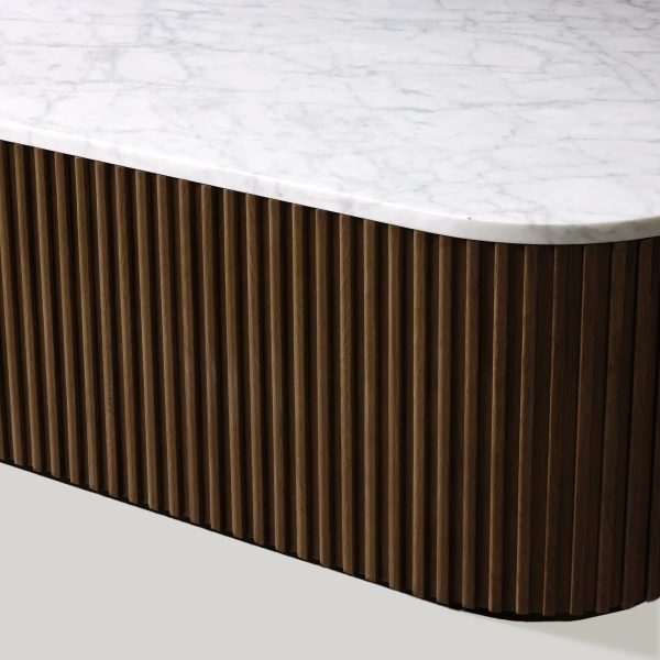 Finnley Solid Wood Coffee Table Stone Top Sofa Center Tea Table - Image 18