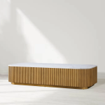 Finnley Solid Wood Coffee Table Stone Top Sofa Center Tea Table - Image 10
