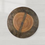 Acacius Round Coffee Table Yukas Wood Cocktail Table Sofa Industrial Center Tea Table - Image 3