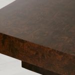 Cinzia Rectangle Burl Coffee Table Plinth-style Base Cocktail Table Wood Sofa Center Tea Table - Image 3