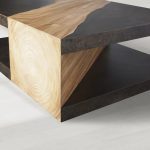 Almeria Guanacaste Wood Coffee Table Modern Rustic Cocktail Table Rectangular Sofa Center Tea Table - Image 3