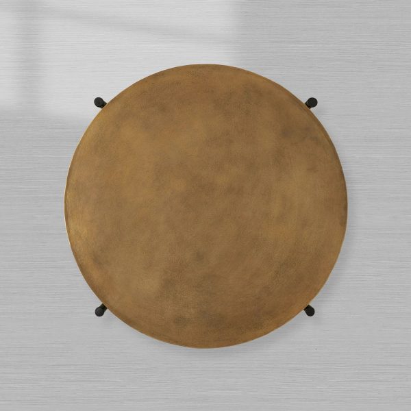 Donovan Cast Aluminum Coffee Table Round Living Room Cocktail Table Metal Top Center Tea Table - Image 8
