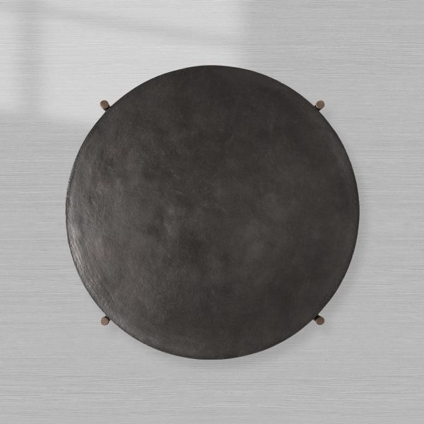 Donovan Cast Aluminum Coffee Table Round Living Room Cocktail Table Metal Top Center Tea Table - Image 4
