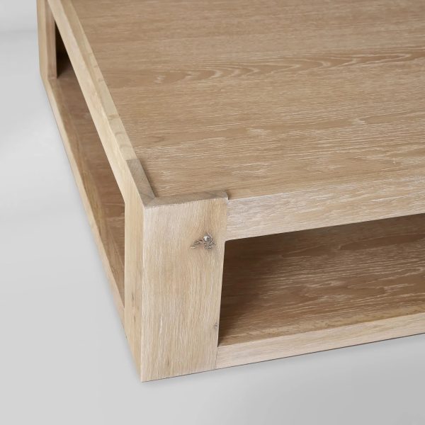 Devon Parson-Style Coffee Table Natural Oak Wood Living Room Center Tea Table Rectangular Cocktail Table - Image 3