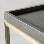 Malone Leather Top Coffee Table Modern Cocktail Table Living Room Center Tea Table with Steel Base - Image 6