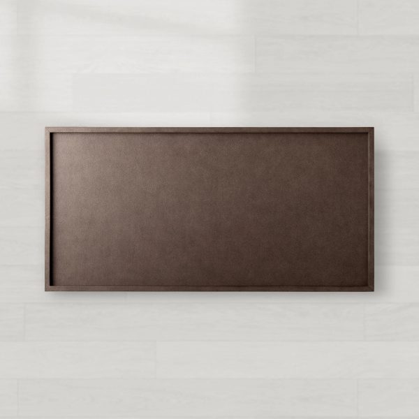 Malone Leather Top Coffee Table Modern Cocktail Table Living Room Center Tea Table with Steel Base - Image 8
