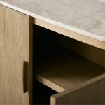 Danny Marble Top Sideboard Oak Wood Buffet Buffet Table Cabinet Country Entryways TV Cabinet - Image 9