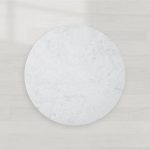 Danny Round Marble Top Coffee Table Oak Wood Base Cocktail Table Living Room Center Tea Table - Image 3