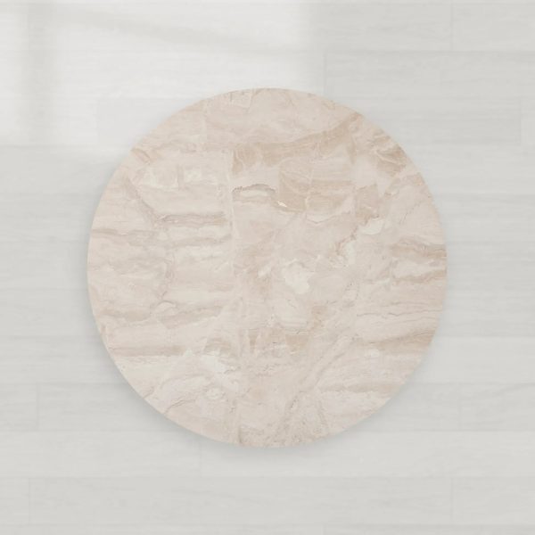 Danny Round Marble Top Coffee Table Oak Wood Base Cocktail Table Living Room Center Tea Table - Image 6