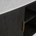 Danny Marble Top Sideboard Oak Wood Buffet Buffet Table Cabinet Country Entryways TV Cabinet - Image 3