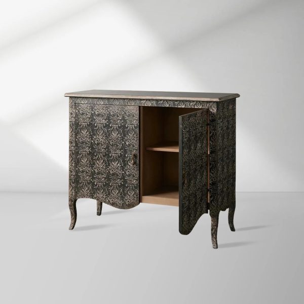 Amalfi Hand-Painted Sideboards Buffet Cabinet Wood Distressed Storage Cabinet - Image 5
