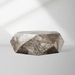 Lysa Natural Onyx Coffee Table Unique Wood Frame Cocktail Table Living Room Center Geometric Tea Table - Image 2