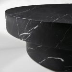 Cinzia Natural Marble Round Coffee Table Stone Cocktail Table Plinth Base Sofa Center Tea Table - Image 2