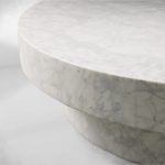 Cinzia Natural Marble Round Coffee Table Stone Cocktail Table Plinth Base Sofa Center Tea Table - Image 5
