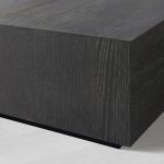 Sullivan Square Oak Coffee Table Black Wooden Plinth Cocktail Table Living Room Center Tea Table - Image 3