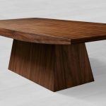 Ilaria Walnut Coffee Table Living Room Center Tea Table Classic Pedestal Cocktail Table - Image 3