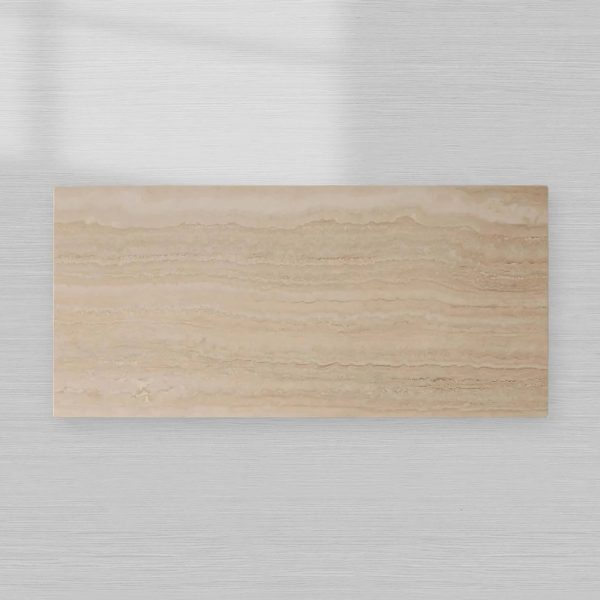Ilaria Light Travertine Coffee Table Italian Stone Pedestal Center Tea Table Living Room Cocktail Table - Image 4